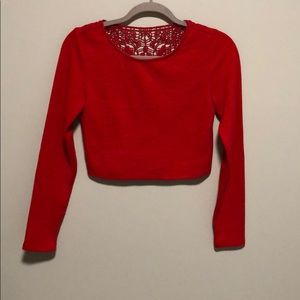 Forever 22 red sweater crop too
